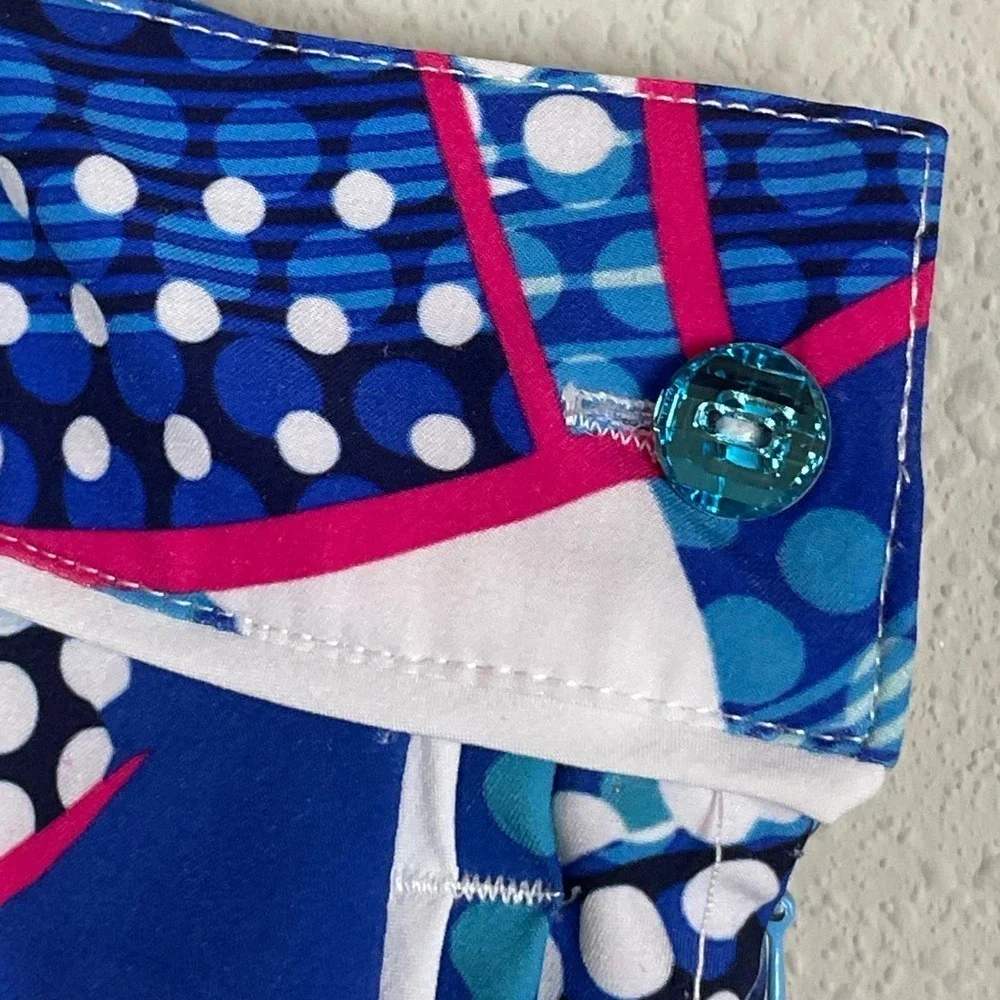 Emerald‎ 18 Skort Mixed Geometric Pattern Blue Black White Size 16 Skirt